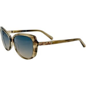 Swarovski SK0124 Womens Plastic Sunglass 57B Shiny Beige 56-16 Gradient Smoke